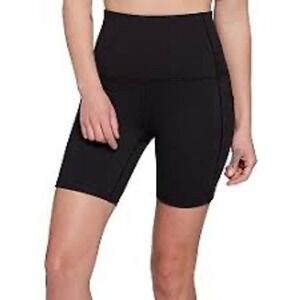 DSG Womens Black Athletic Bike Shorts Side Pockets High Waist Size M